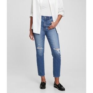 New Gap Sky High Rise Vintage Slim‎ Jeans With Washwell Size 29/8R Distressed